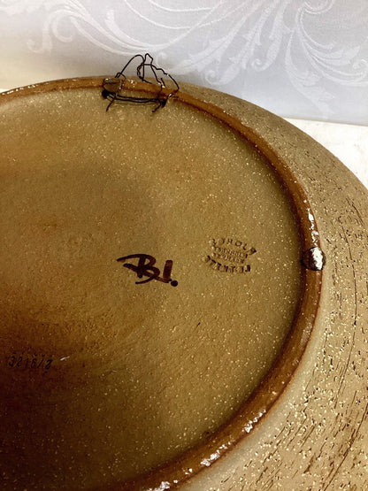 Bornholm Keramik Wandteller Dekoschale abstrakt Spiralen vintage Denmark signier