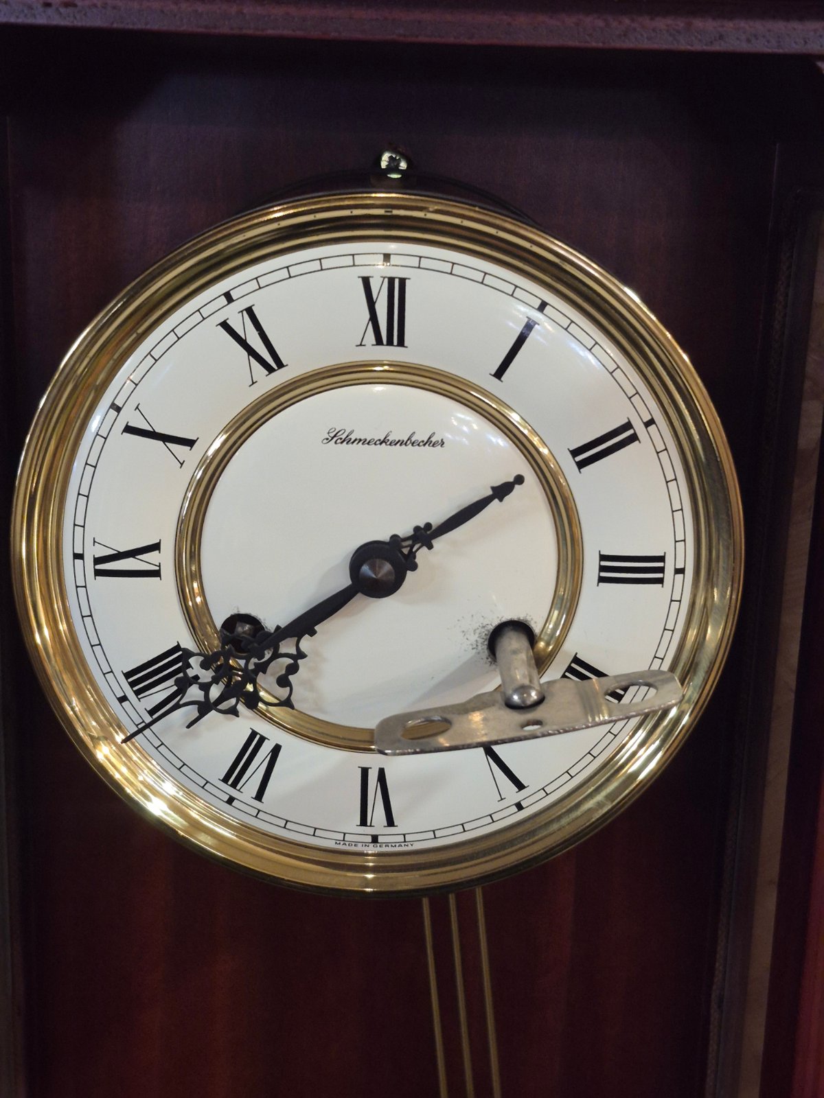Schmeckenbecher Regulator Wanduhr Pendel Holz Made in Germany Vintage