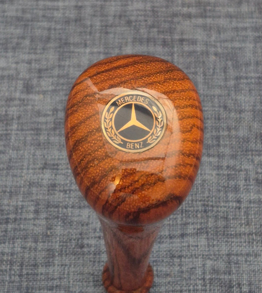 Mercedes Benz Schaltknauf Holz Zebraholz Logo Emblem Oldtimer Tuning Classic