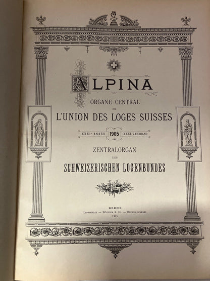Alpina 1905 Freimaurer Jahrbuch Schweizer Logenbund Rarität Antik Ex Libris