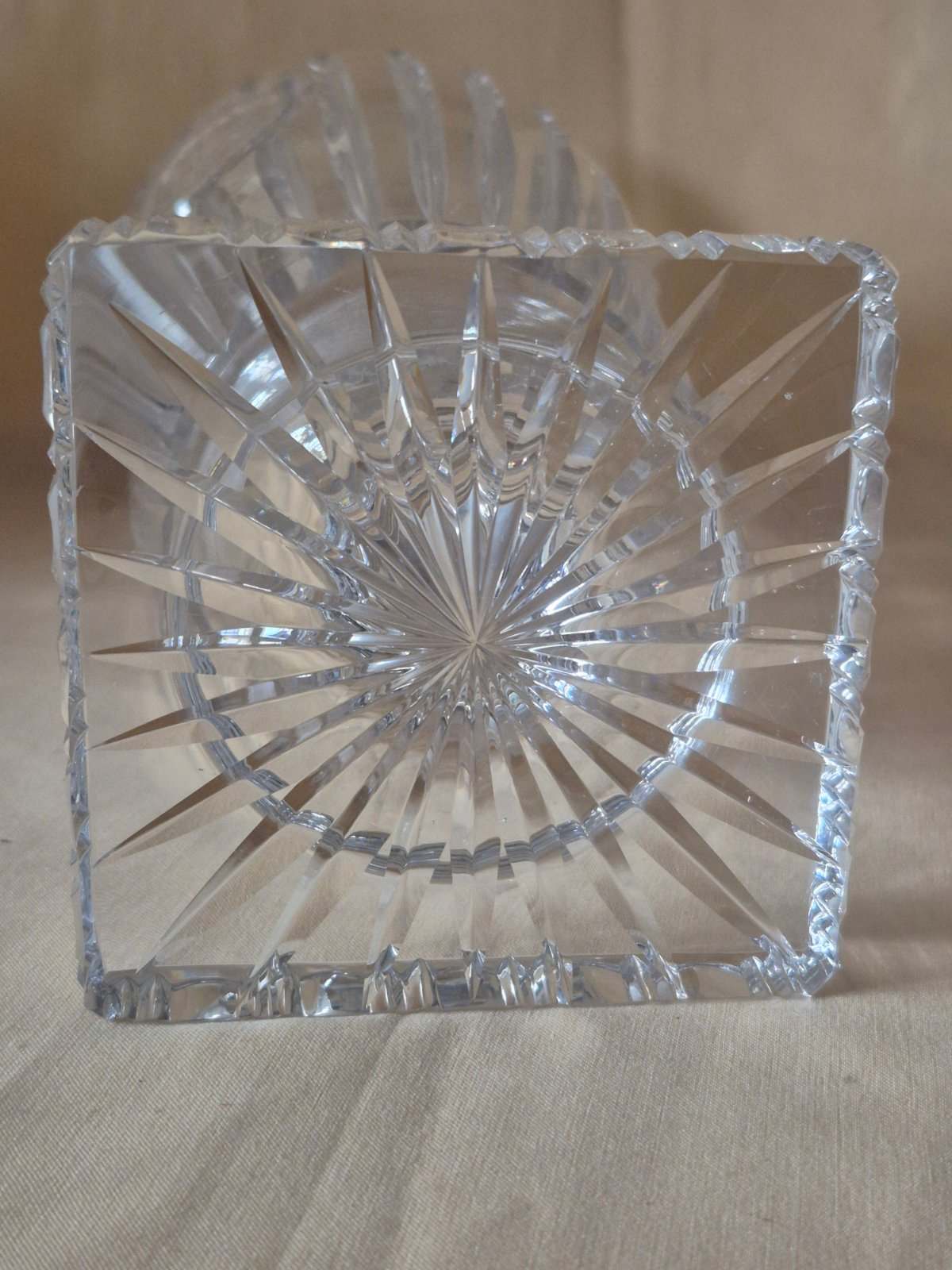 Edle Kristallglas Pokalvase Schliffdekor Blumen Medaillon Urnenvase um 1920