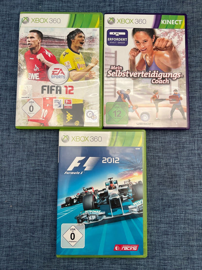 Xbox 360 Spiele Bundle: FIFA 12 + F1 2012 + Mein Selbstverteidigungs-Coach