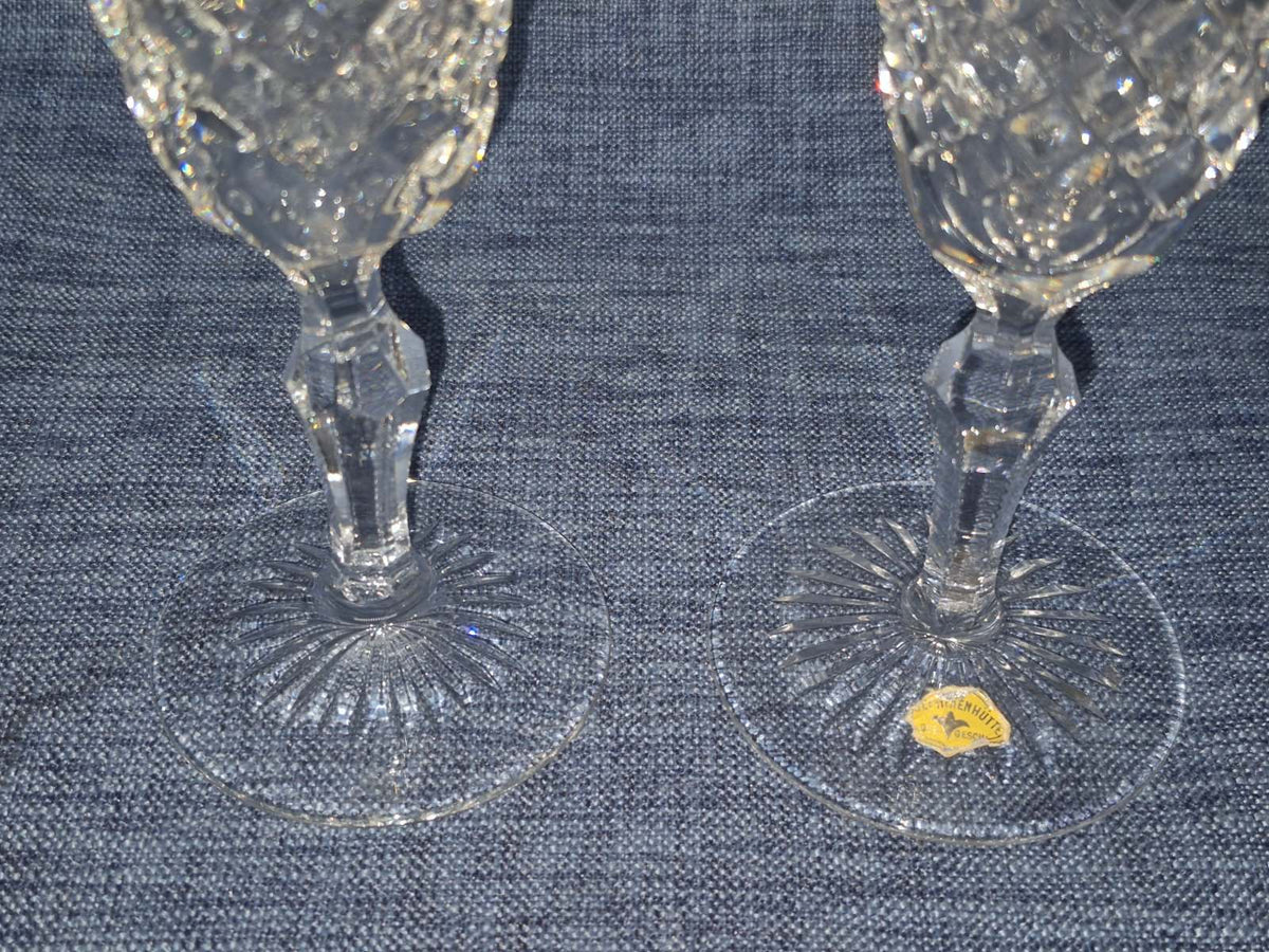 Josephinenhütte - Design: Ernestine - zwei Sektflöten - Kristallglas - 24 Karat
