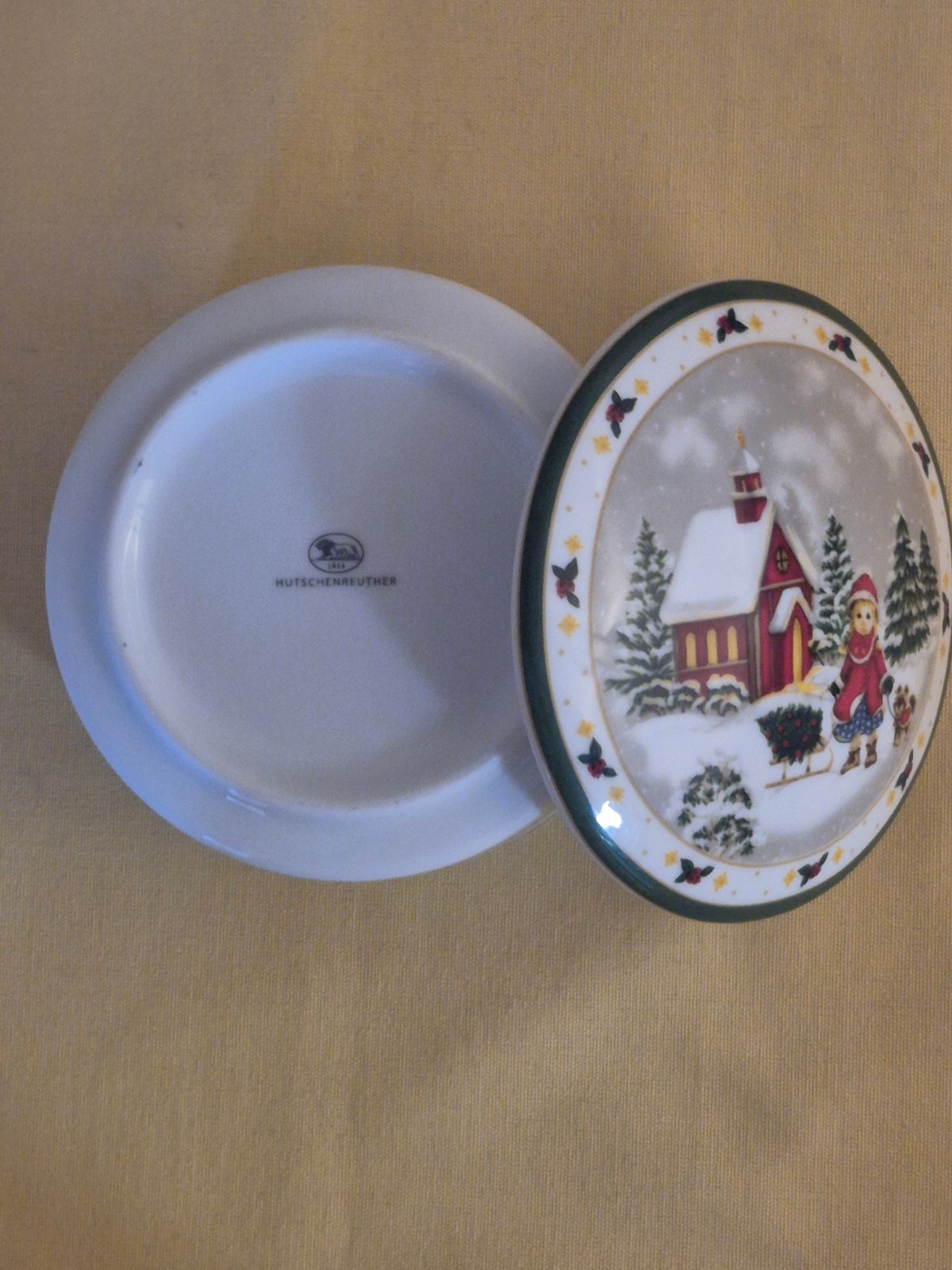 Hutschenreuther Weihnachtsdose Porzellan, Weihnachtsmotiv