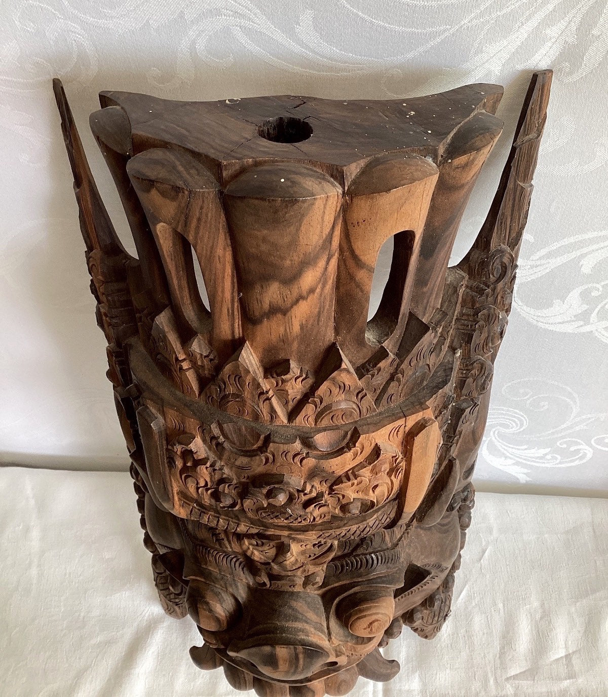 Große Balinesische Barong Holzmaske Wandmaske Handgeschnitzt Bali Deko