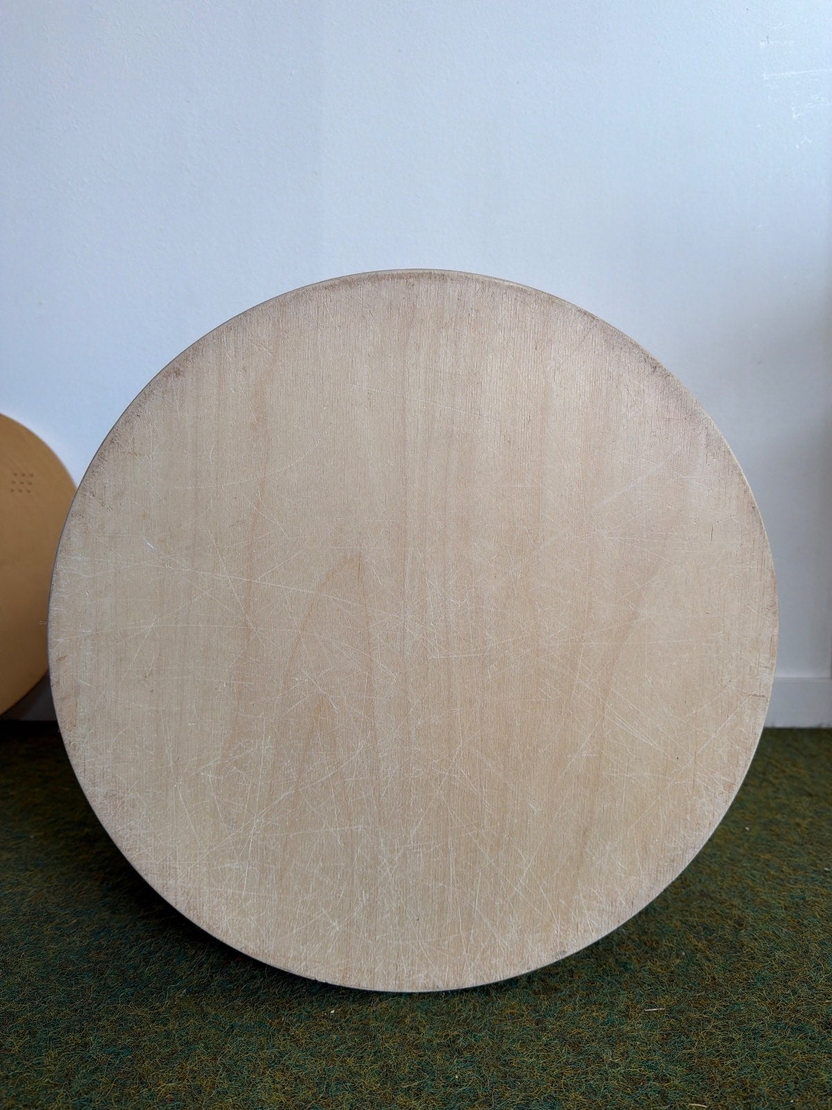 Runder Papierkorb DMK Holz Furnier zylindrisch mit Deckel natur hell Design