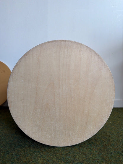 Runder Papierkorb DMK Holz Furnier zylindrisch mit Deckel natur hell Design