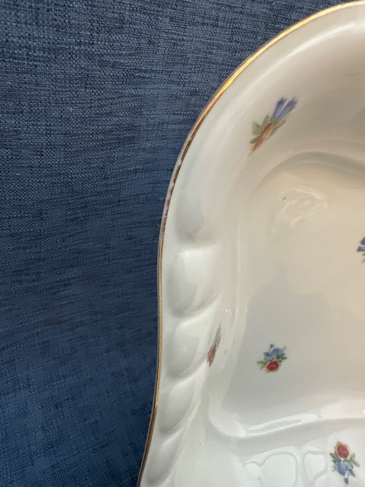 Thomas Bavaria Porzellan Set Schüssel Servierschale Blumendekor Goldrand