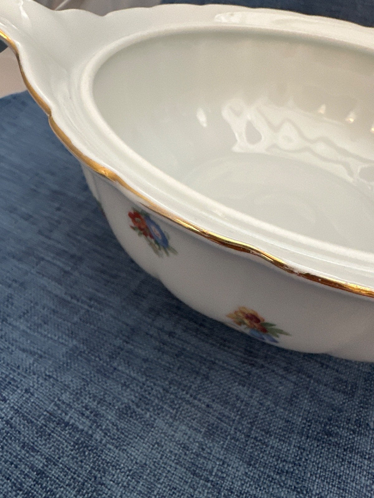 Thomas Bavaria Porzellan Set Schüssel Servierschale Blumendekor Goldrand