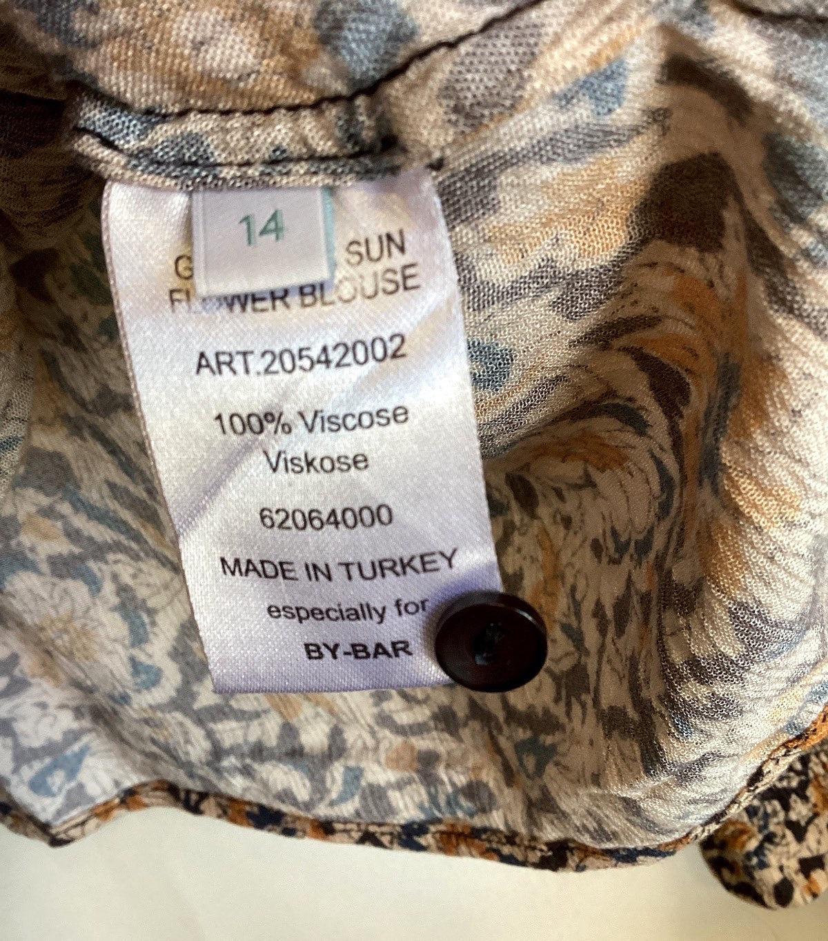 by-bar Amsterdam Sun Flower Blouse Damen Viskose Bluse Blumendruck Gr. 14