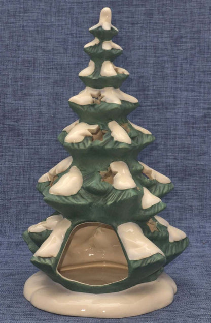 Goebel Weihnacht Keramik Weihnachtsbaum Teelichthalter Schnee 27 cm