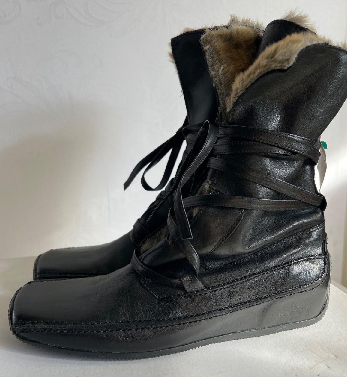 Franco Bonoldi, Damen Winterstiefel, Leder, Fell, schwarz, Gr. 39 Italy