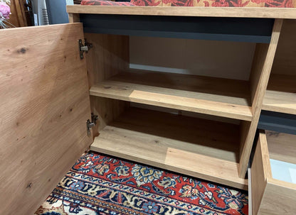 TV-Lowboard "LINE", TV Unterschrank, Sideboard, 1 Tür, 2 Schubladen