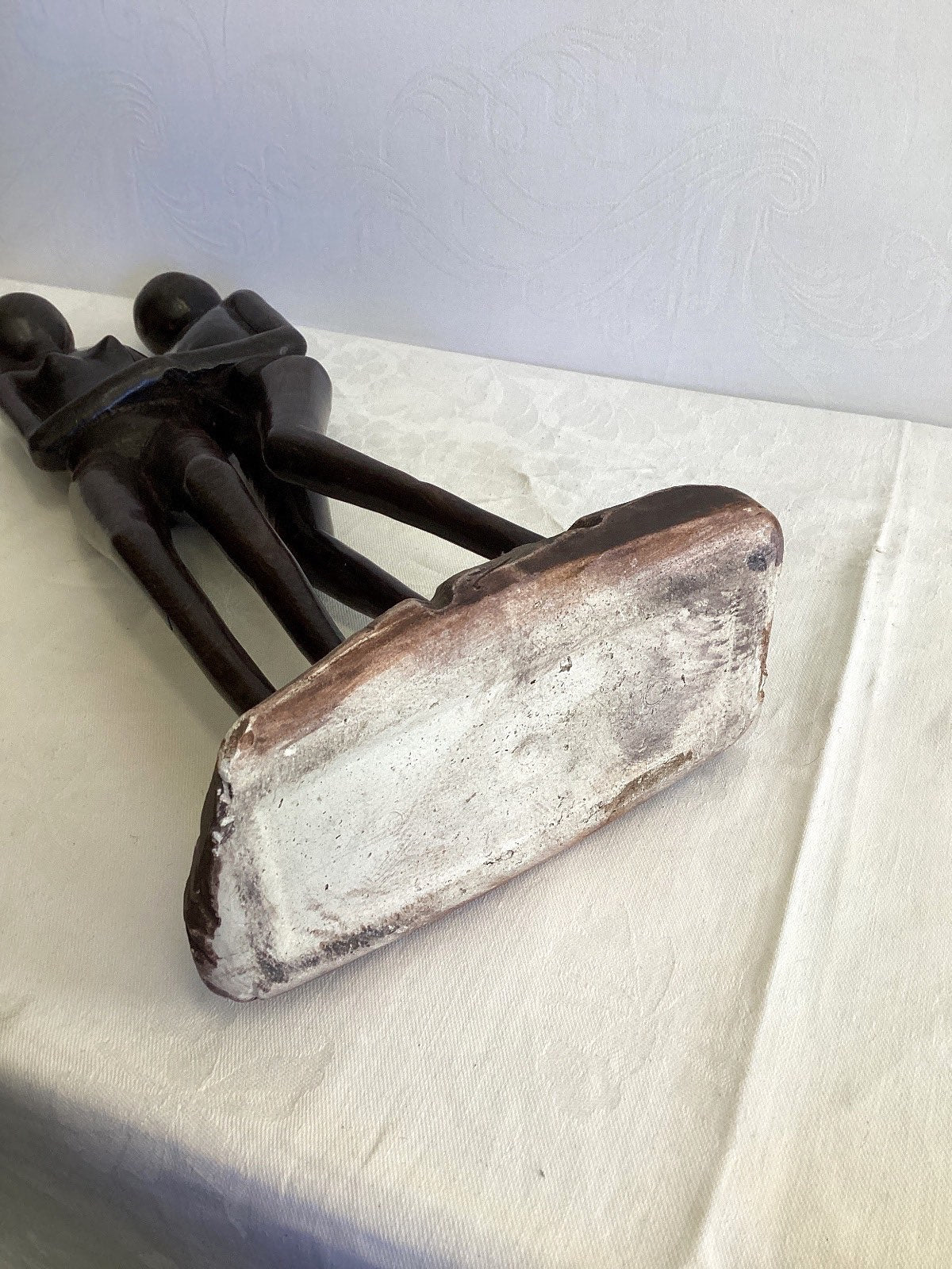 Afrikanische Holzskulptur Pärchen abstrakt Figur Paar Kunst Handarbeit 36 cm