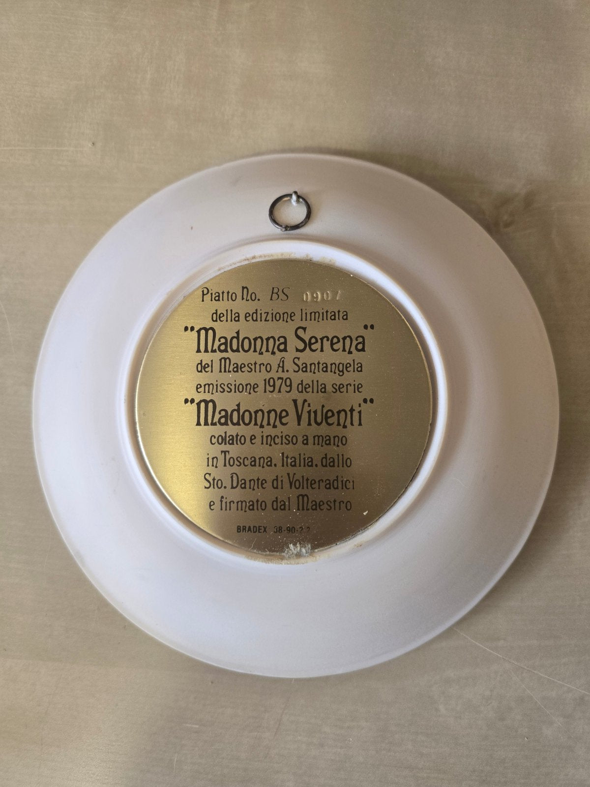 Dante di Volteradici Madonna Serena Reliefplatte 1979 A.Santangela limitiert
