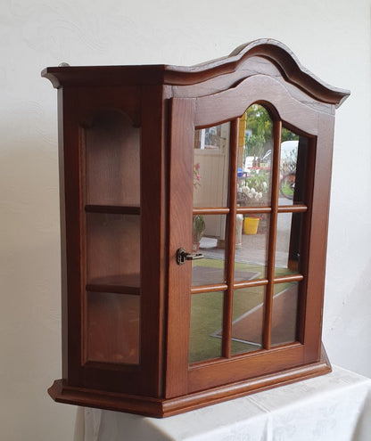 Hängevitrine Eiche Holz Glasfront Sammlervitrine Wandvitrine Vintage