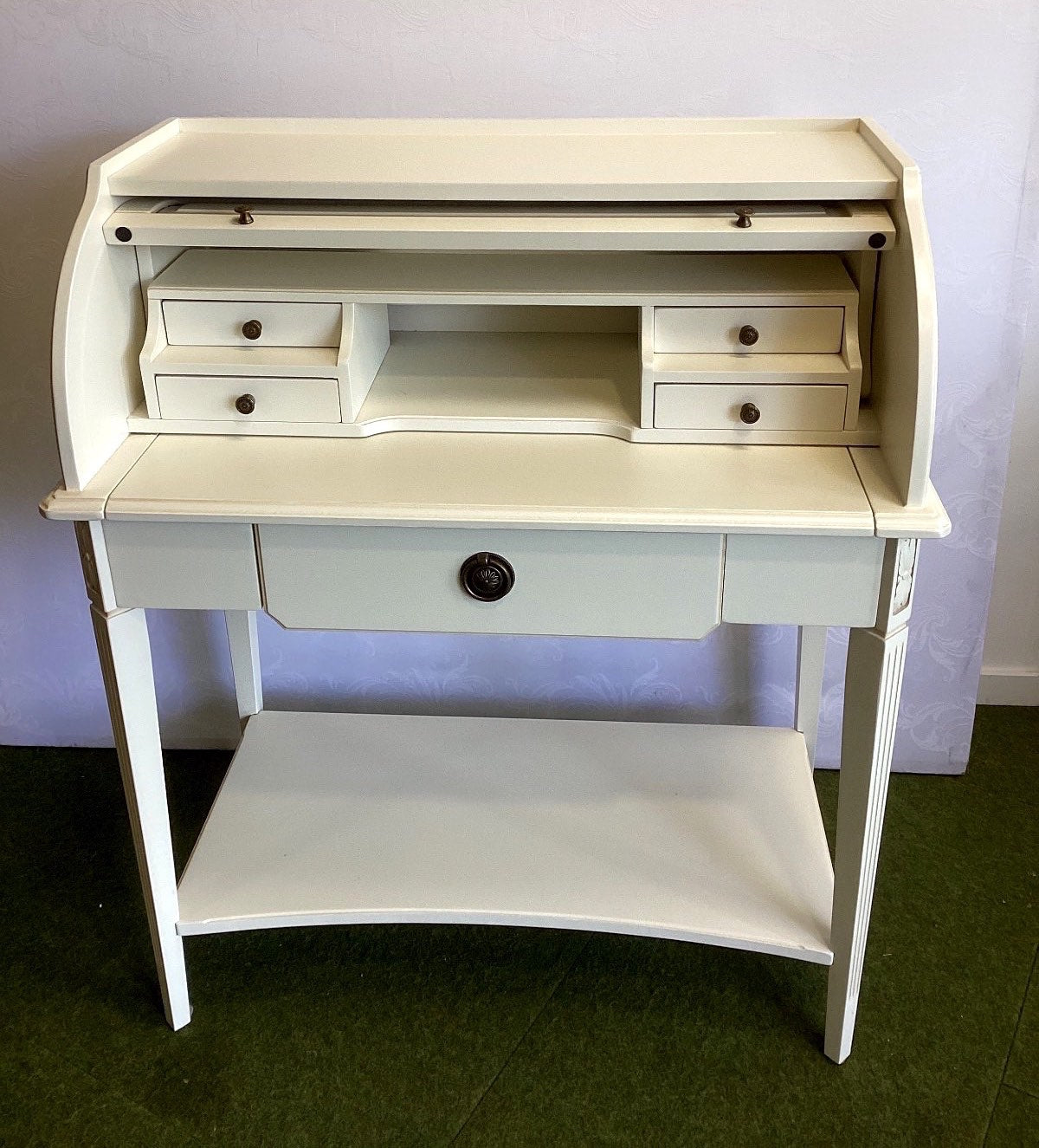 Sekretär Komode Weiß Vintage Shabby Chic Schreibtisch mit Schubladen