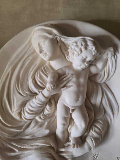 A. Santangela Madonna Modesta Madonne Viventi Relief Platte 1982 Volteradici