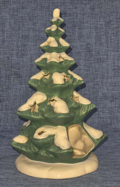 Goebel Weihnacht Keramik Weihnachtsbaum Teelichthalter Schnee 27 cm