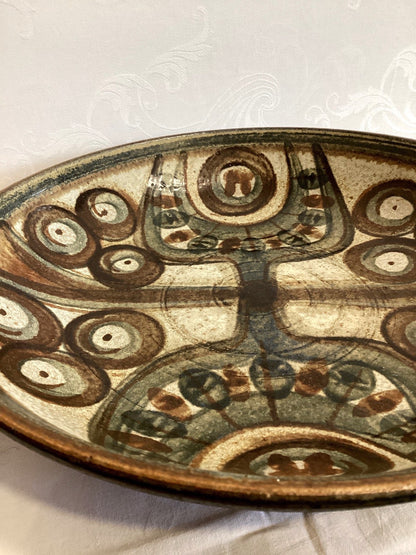 Bornholm Keramik Wandteller Dekoschale abstrakt Spiralen vintage Denmark signier