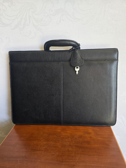 TCM Leder-Aktentasche  Aktenmappe Business Vollrindleder abschließbar