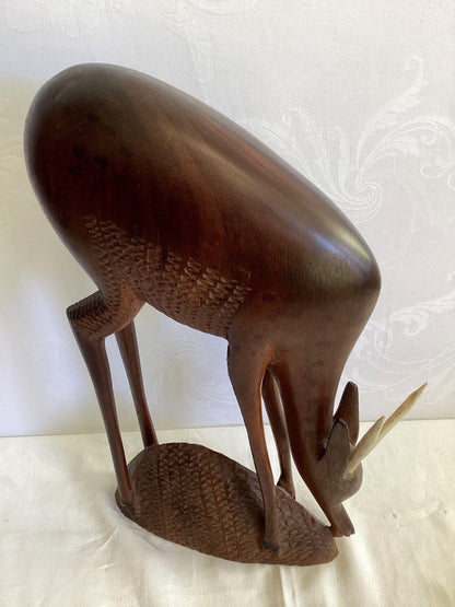 Holzschnitzerei Antilope Gazelle Afrika Skulptur Figur Handarbeit Deko Vintage