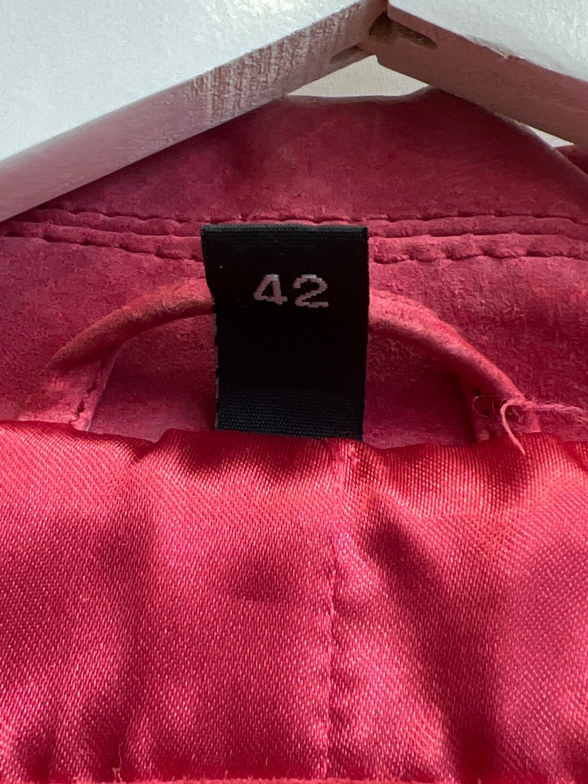 Vivien Caron Damen Velourleder Blazer Jacke rot Gr. 42 gefüttert