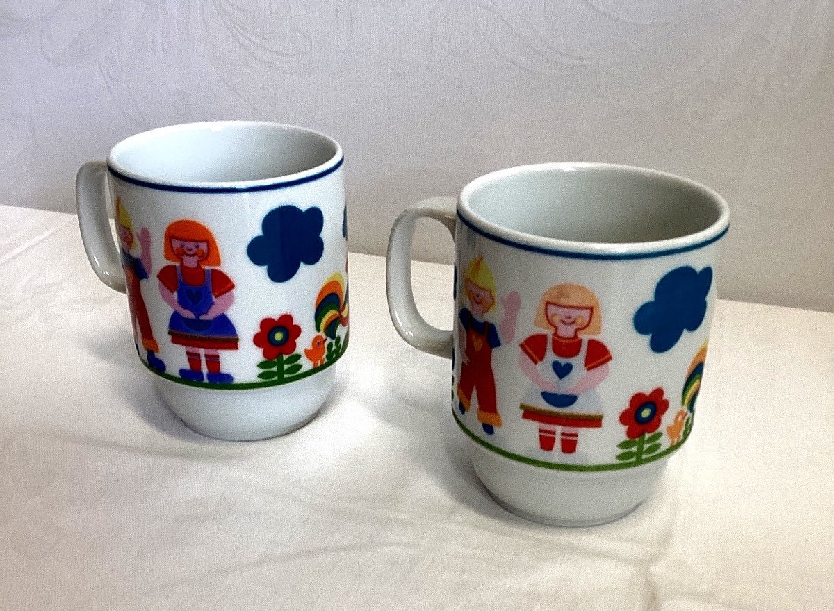 Thomas Kindertassen Tasse Set 2tlg Porzellan Vintage 70er Kinder Mädchen