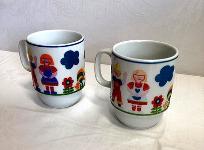 Thomas Kindertassen Tasse Set 2tlg Porzellan Vintage 70er Kinder Mädchen