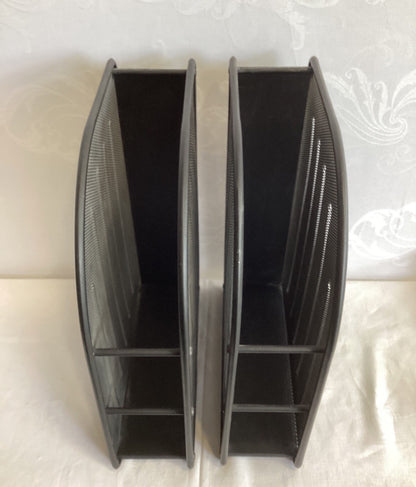 2x Stehsammler Metall Mesh Schwarz Dokumentenhalter Büro Ablage Organizer Set