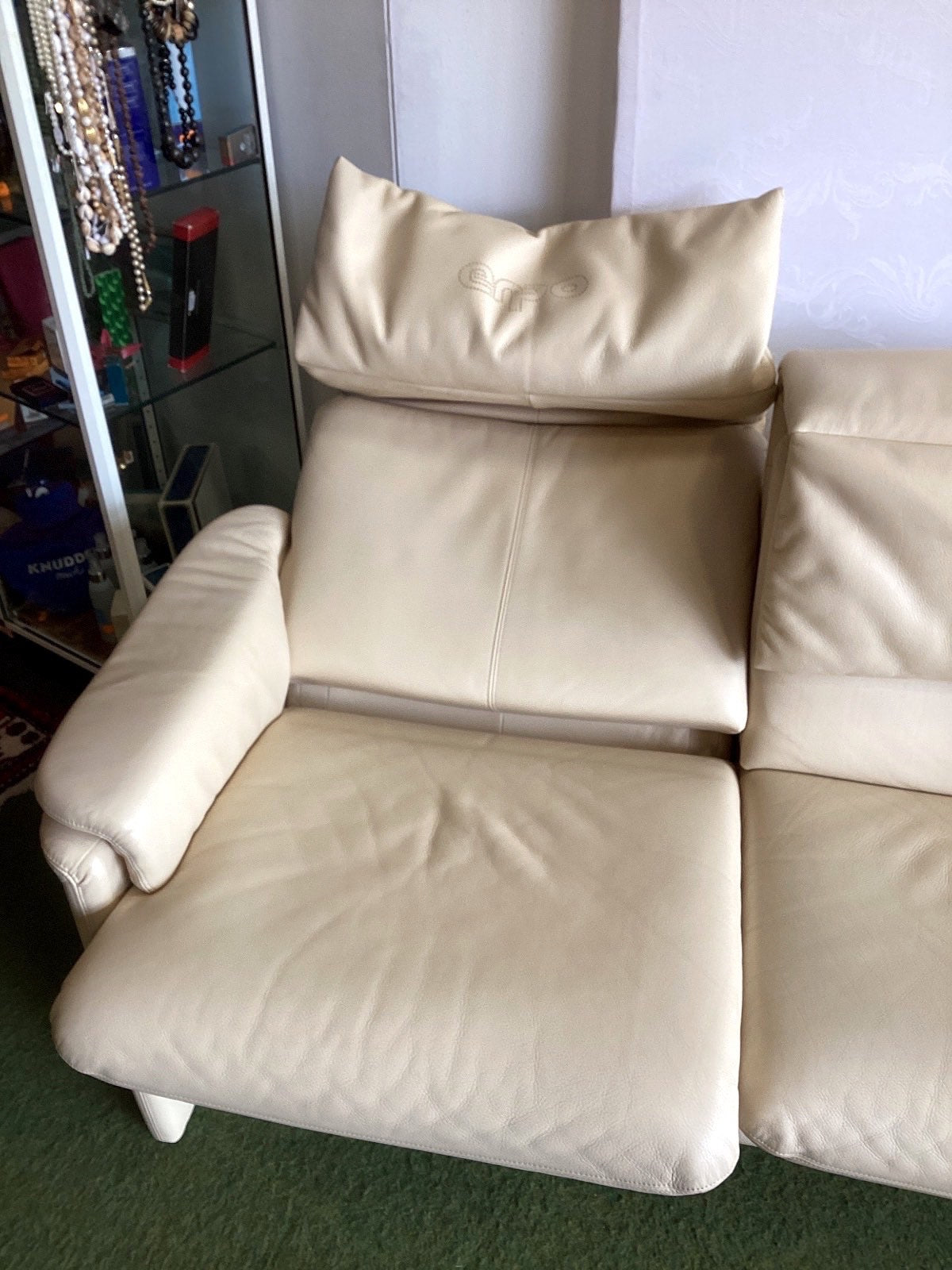 erpo Ledersofa 3-Sitzer Creme Beige Couch Wohnzimmer Designsofa gebraucht
