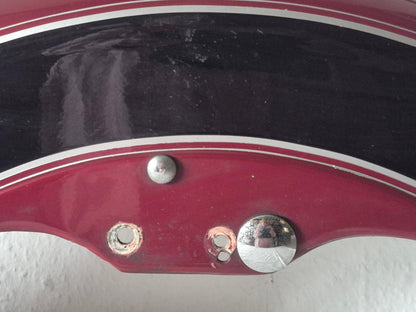 Motorrad Kotflügel vorne Stahl rot schwarz Zierstreifen Oldtimer Custombike Teil