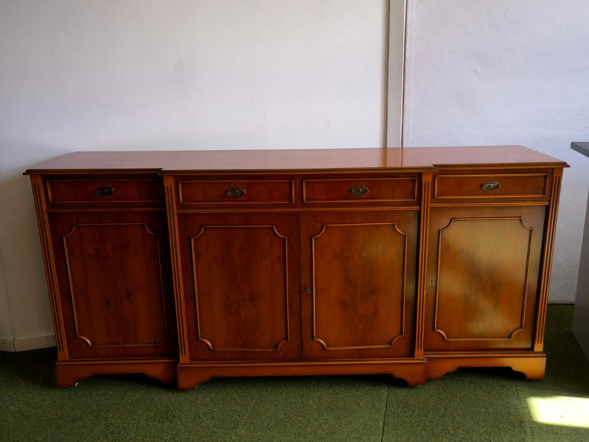 Sideboard Massivholz + Furnier englischer Stil 4 Türen Schubladen Buffet  1991