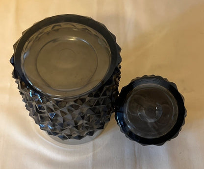 Raucherset Pressglas, grau Zigarettenspender + Feuerzeug Chrom 2-tlg