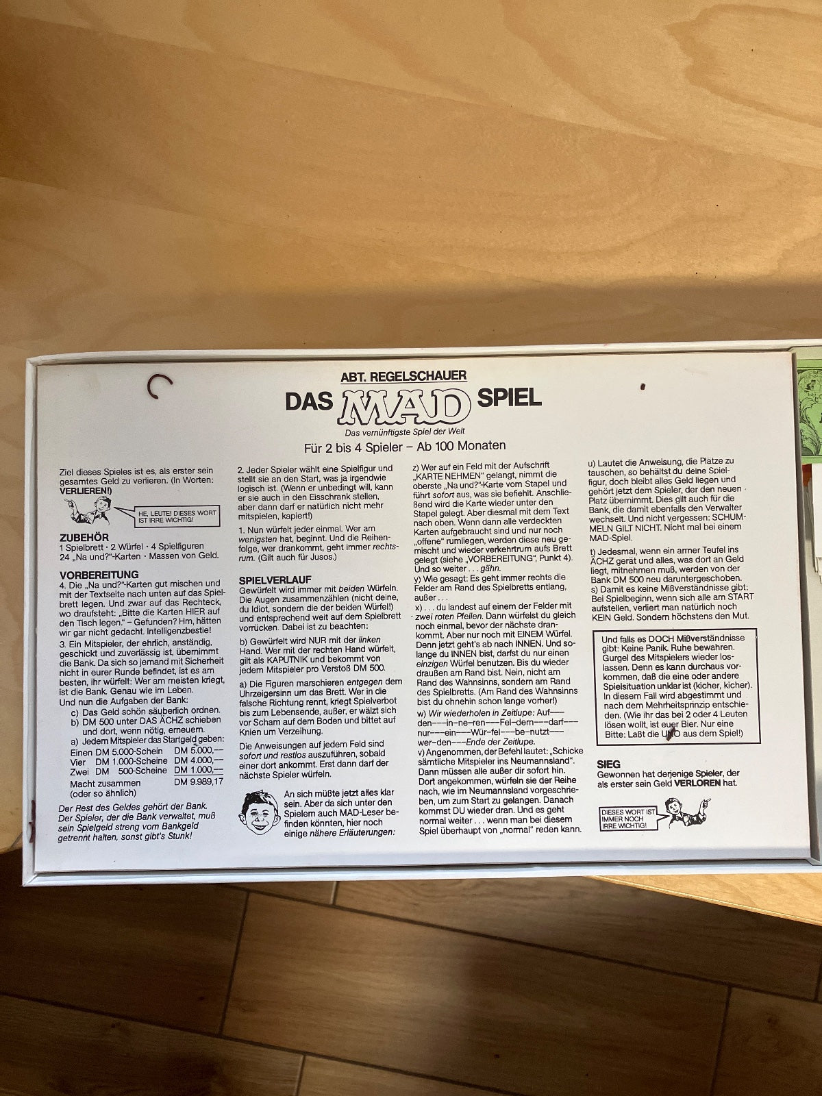 MAD Brettspiel Das vernünftigste Spiel der Welt Vintage Gesellschaftsspiel kompl