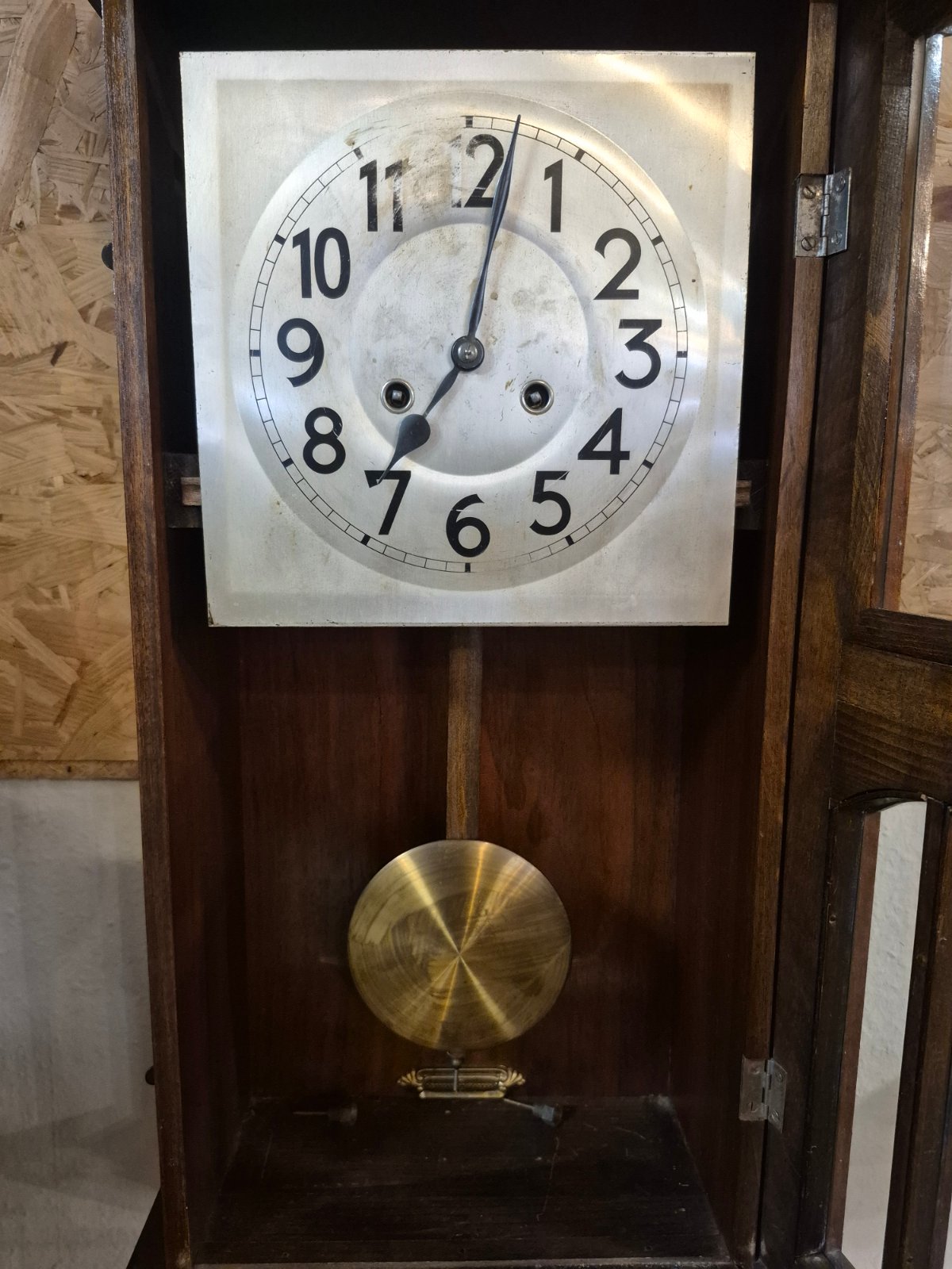 Antike Regulator Wanduhr Pendel Holzgehäuse Art Déco Schlagwerk