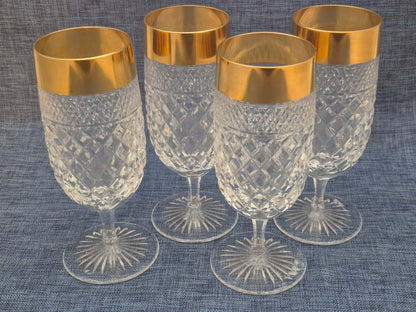 Josephinenhütte - Design: Ernestine - 4 Kristallgläser - 24 Karat Golddekor -