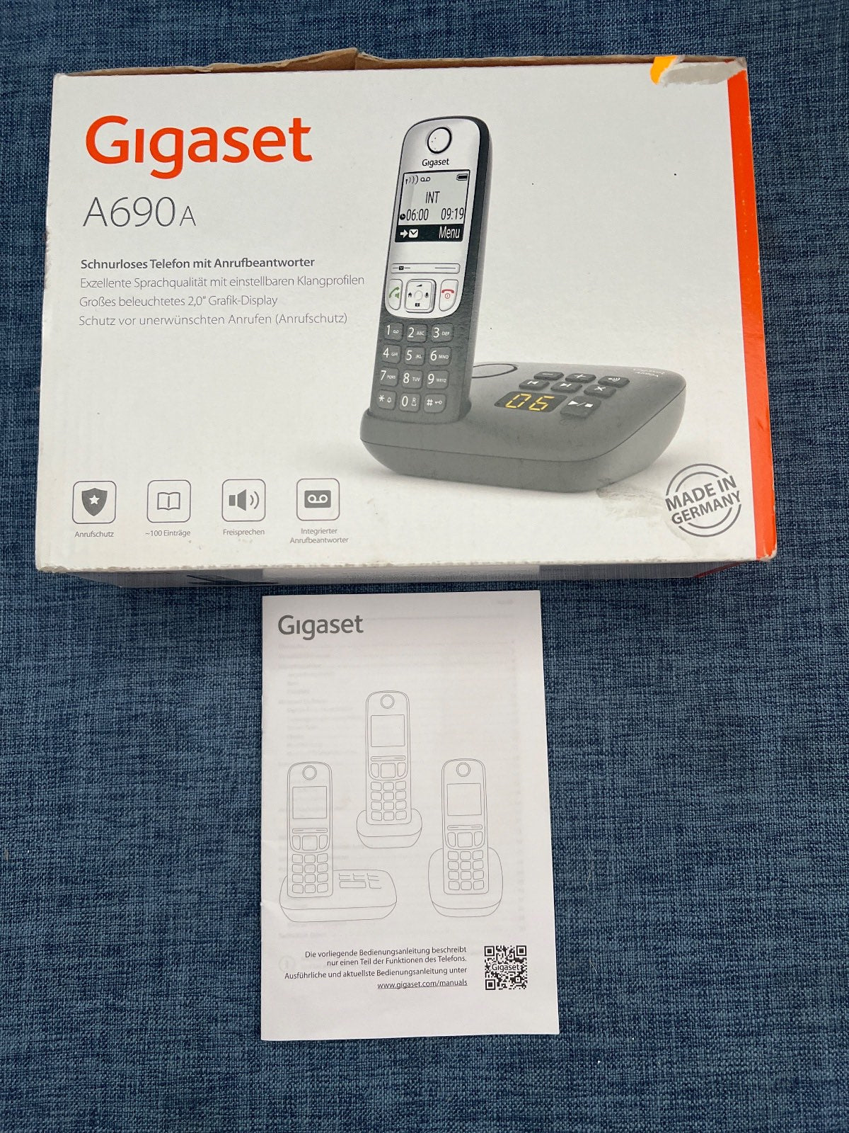 Gigaset A690A, schnurloses Telefon, Anrufbeantworter, OVP + Bedienungsanleitung
