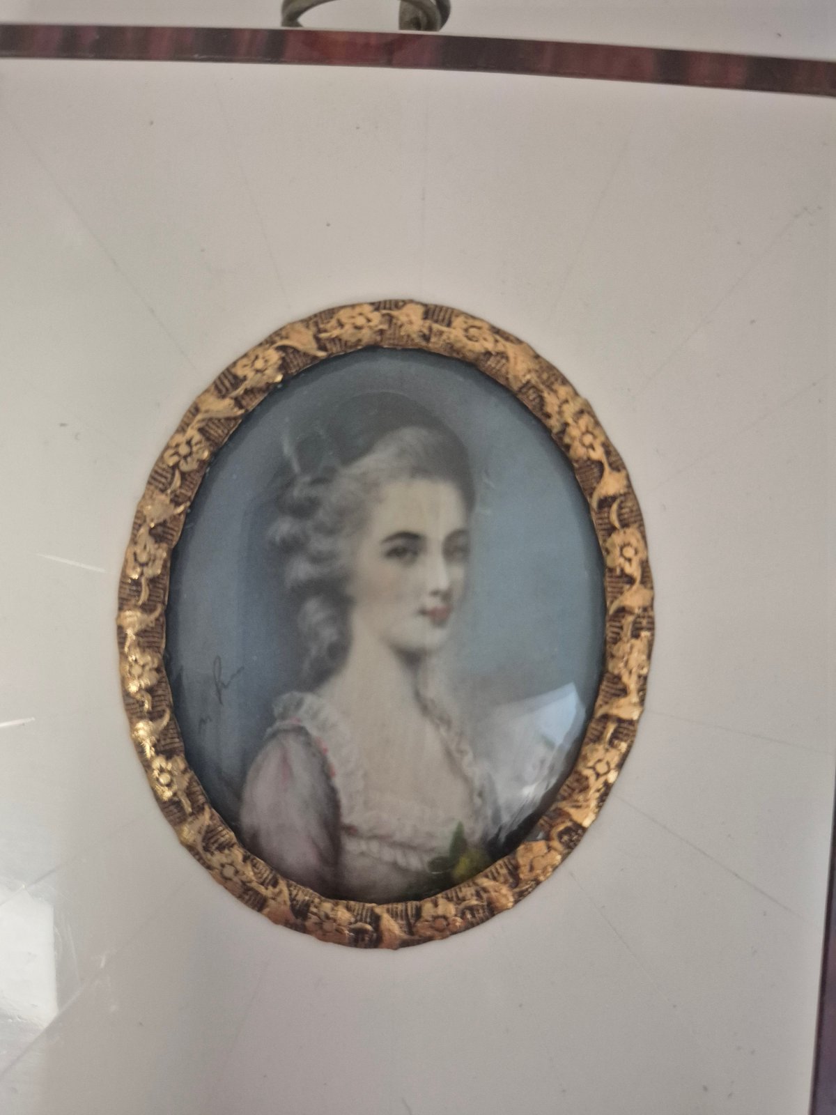 Lupenmalerei  Portrait Elfenbein gemalt Constanze Weber Mozarts Braut