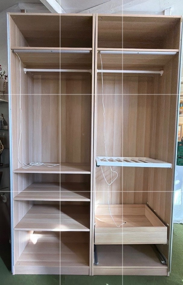 IKEA PAX Kleiderschrank Schiebetüren Bambus-Optik Holz beige braun 2017