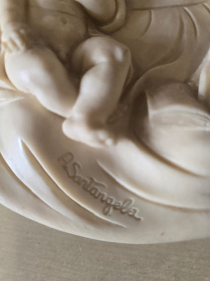 Studio Dante Volteradici Madonna Saggia Relief Platte A.Santangela 1983