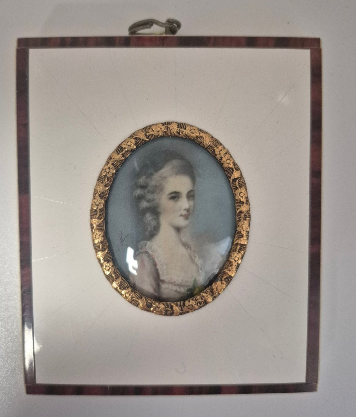 Lupenmalerei  Portrait Elfenbein gemalt Constanze Weber Mozarts Braut