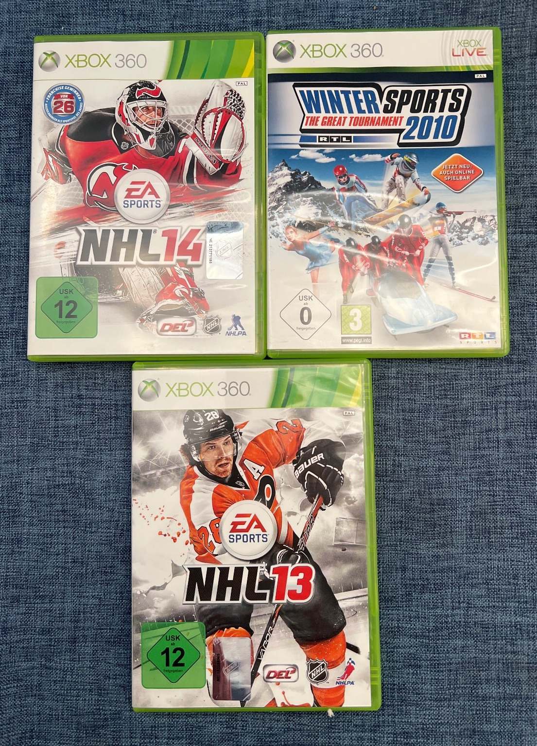 Xbox 360 Spiele Bundle: NHL 13 + NHL 14 + Winter Sports 2010