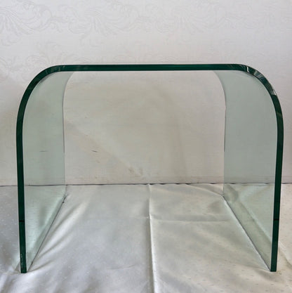 FIAM Beistelltisch Glashocker Sofatisch Glas gebogen Design Italien Vintage