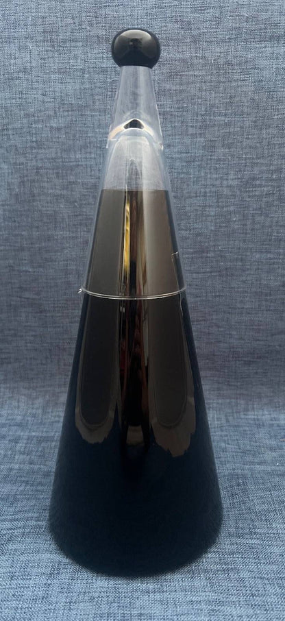 Nuutajärvi Glas-Karaffe, konisch, schwarz Finland Sammlerstück Rarität 80er
