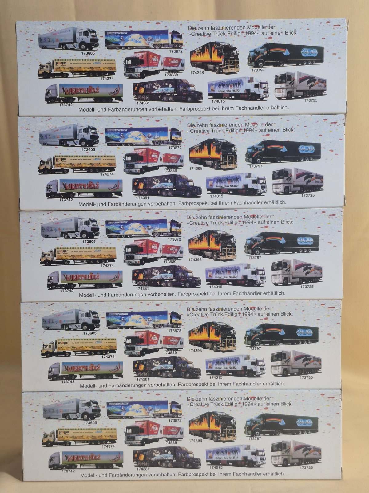 Herpa Creative Truck Edition 1994 H0 1:87 Konvolut 5 Modelle OVP Sammlung