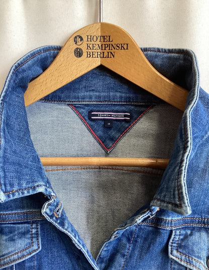 Tommy Hilfiger Damen Jeansjacke Denim Jacket Gr. 14 Blau Used-Look