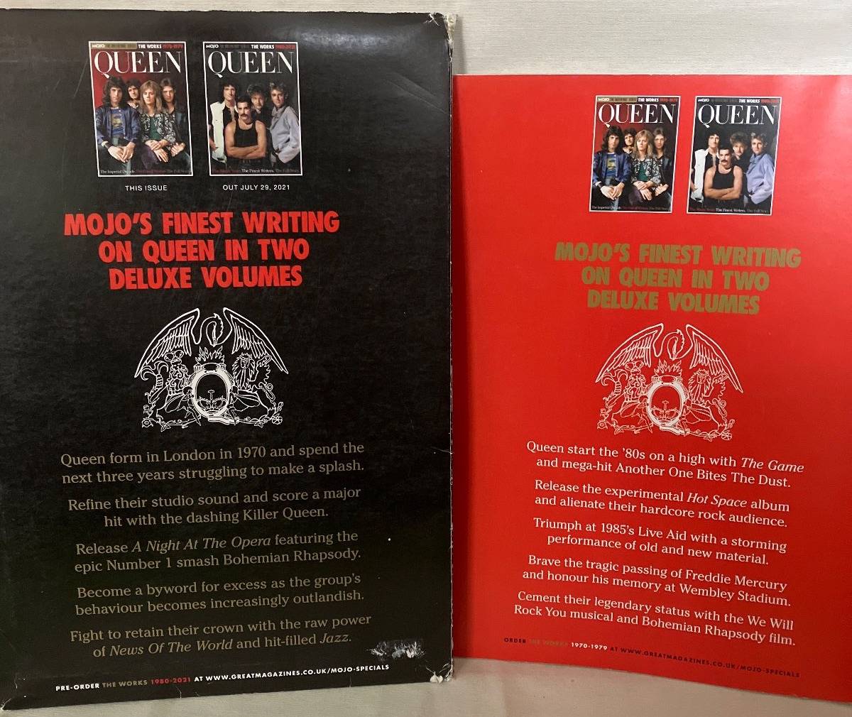 MOJO Queen The Works Collectors Series 1970-1979 & 1980-2021 Set Magazin Poster