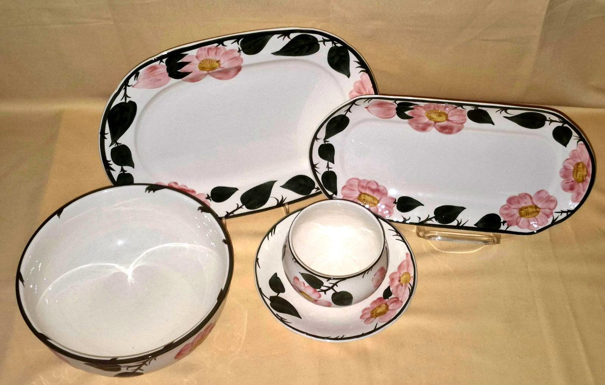 Villeroy & Boch "Wild Rose" Porzellan Set Platten Schüssel Sauciere - Handgemalt