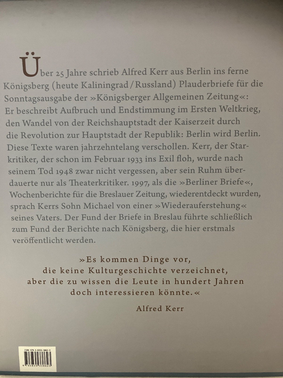 Alfred Kerr Berlin wird Berlin Briefe Reichshauptstadt 1897-1922 Wallstein 4 Bde